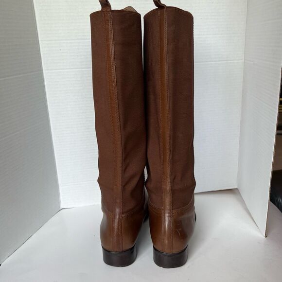 FRANCO SARTO Leather Fabric Road Knee High Riding Boots 8 - Picture 7 of 15